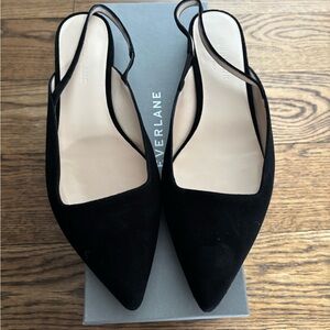 Everlane Black Editor Slingback Flats